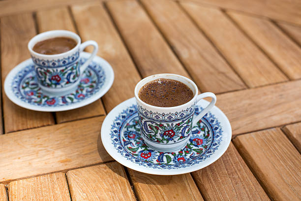 istock Traditional fresh turkish coffee on wooden table 452722363