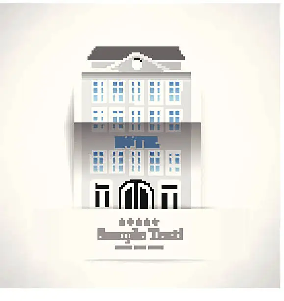 Vector illustration of The building of hotel