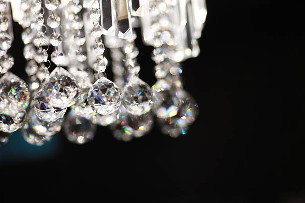 istock Elegant Crystal Chandelier on Black 452722893