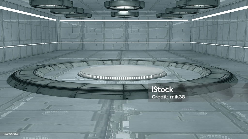 An empty space that looks like it's from Sci-Fi 3d design. SCIFI interior corridor Accessibility Stock Photo