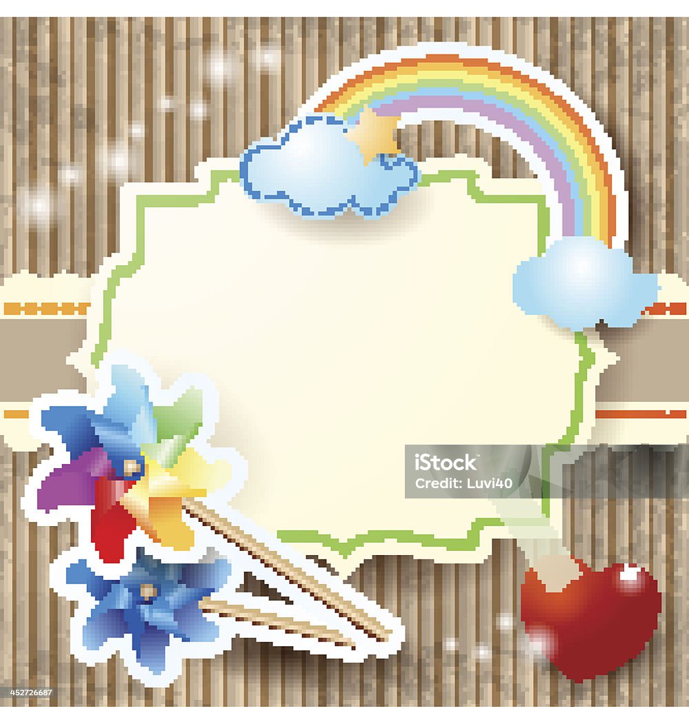 Fundo de férias com arco-íris e pinwheels - Royalty-free Ao Ar Livre arte vetorial