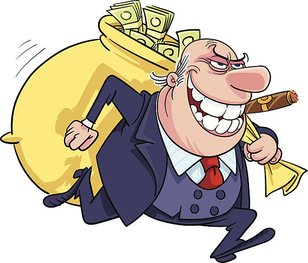 Businessman carrying the money vector art illustration