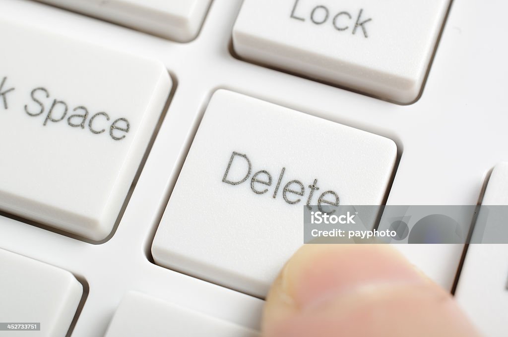 Delete Key Fast Hand Pressing Delete Key Stock Photo - Download Image Now - Delete Key ...