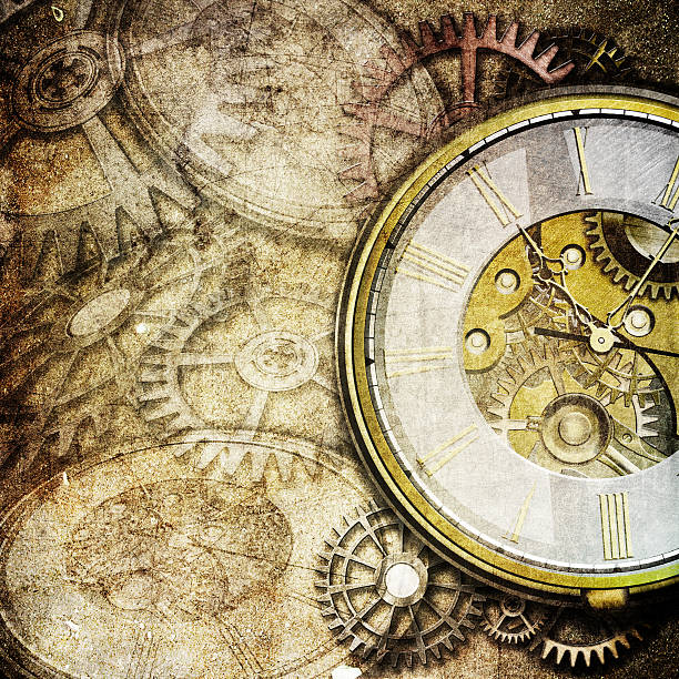 istock Watch with exposed mechanism showing wheels and cogs 452739337