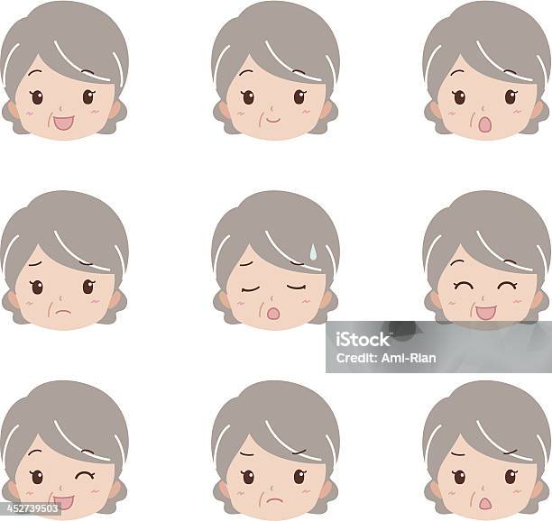 Grandmotherface Stock Vektor Art und mehr Bilder von Alter Erwachsener - Alter Erwachsener, Erwachsene Person, Frauen