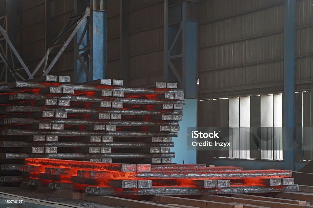 steel ingot steel ingot in the workspace, North China. Business Stock Photo