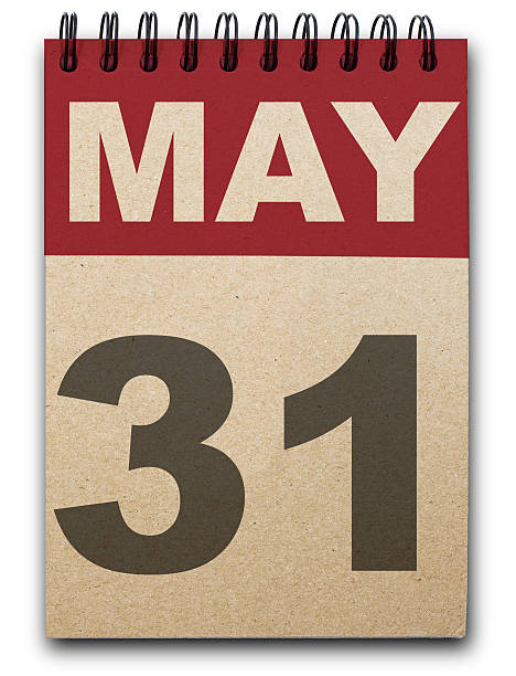 istock May 31 calendar page in white and red 452743971