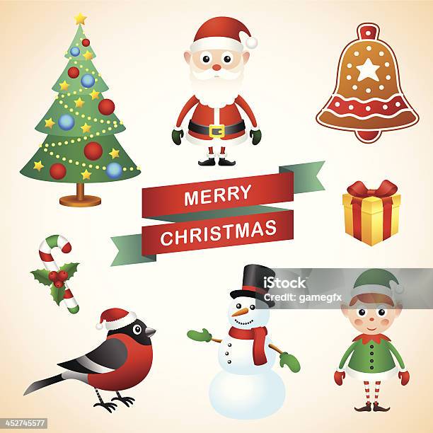 Christmas Set Stock Illustration - Download Image Now - Berry, Bird, Bread