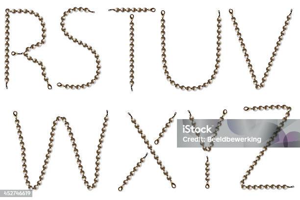 Pearl Bracelet Necklace Alphabet Stock Photo - Download Image Now - Alphabet, Alphabetical Order, Art