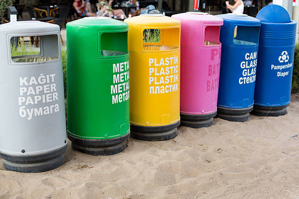 istock Colorful cans for different kind of garbage 452749279