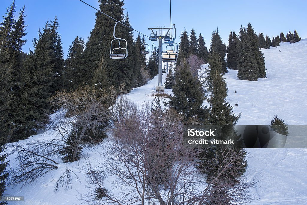 chairlift na natureza, do Cazaquistão - Royalty-free Abeto Foto de stock