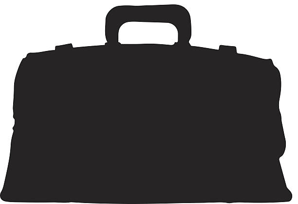 Suitcase silhouette A black silhouette of a suitcase doctors bag stock illustrations