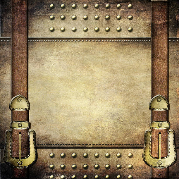 istock Leather vintage background with a buckle and frame 452752931