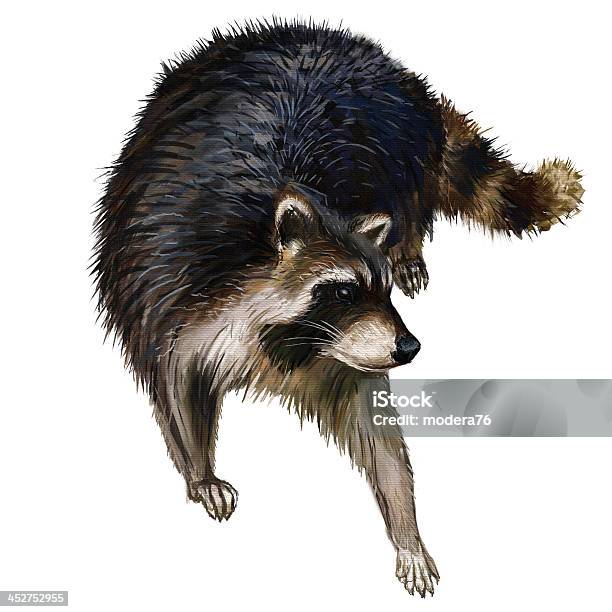 Ilustración de Racoon Pinting y más Vectores Libres de Derechos de Acrílico - Acrílico, Animal, Animales salvajes