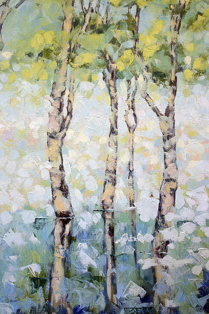 istock Morning Mist on Water Palette Knife Oil Painting 452753031