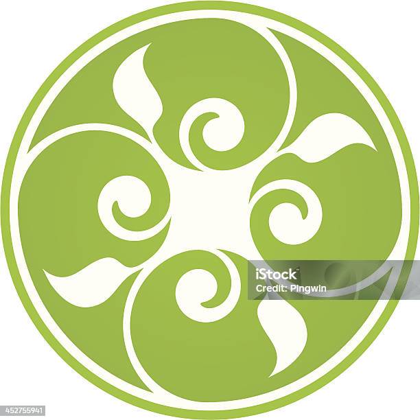 Symbole Floral Vecteurs libres de droits et plus d'images vectorielles de Feuille - Feuille, Yin-Yang, Balle Yin Yang