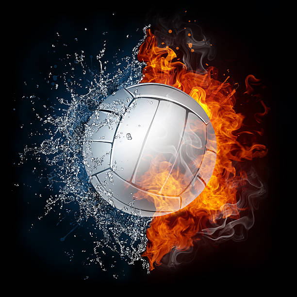 волейбол мяч - water fire circle ball стоковые фото и изображения