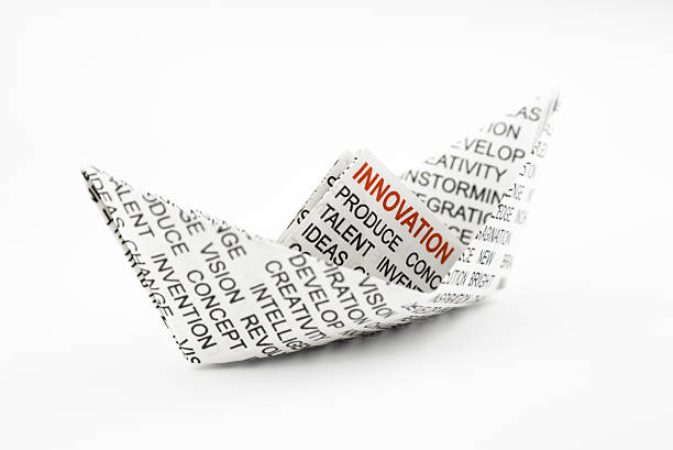 istock Innovation idea, origami boat 452763633