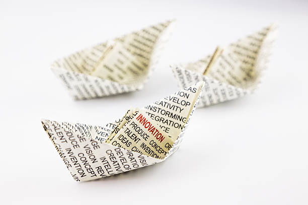 istock Origami boats, innovation idea 452763643