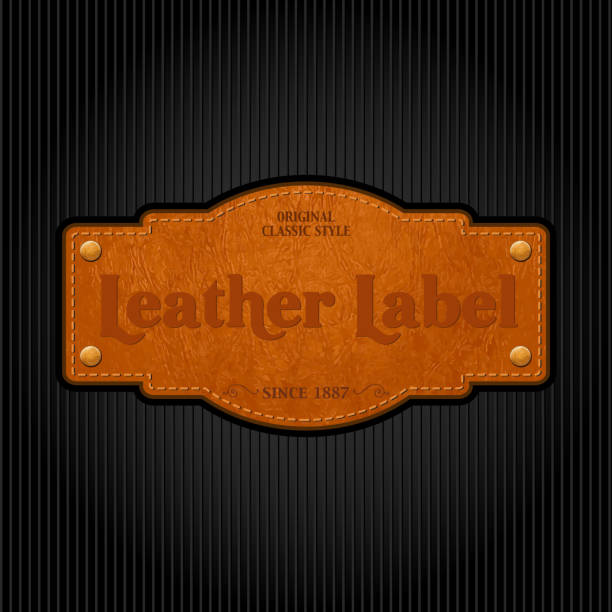 vintage label - leather stock-grafiken, -clipart, -cartoons und -symbole