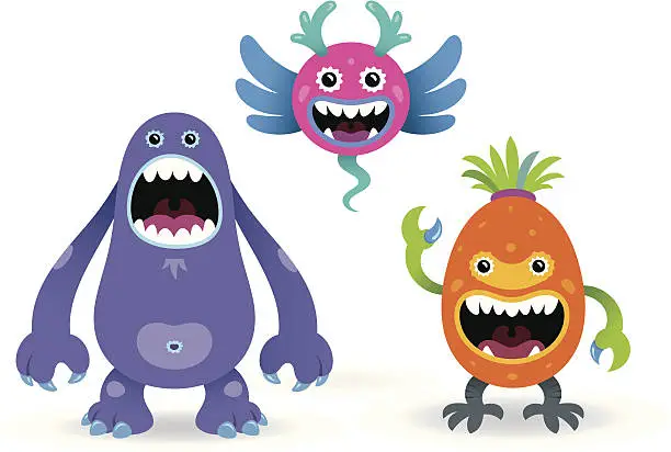 Vector illustration of monsters