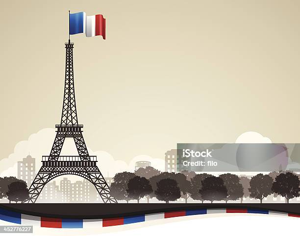 Paris França Fundo - Arte vetorial de stock e mais imagens de França - França, Horizonte Urbano, Ciclismo