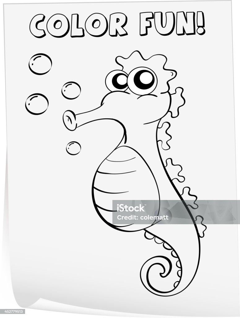 Coloring worksheet colouring worksheet (seahorse) Activity stock vector