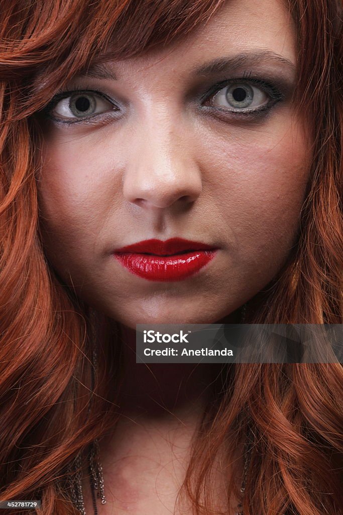 Belo Cabelo Ruivo-jovem bela mulher de pêlo vermelho - Royalty-free Adulto Foto de stock