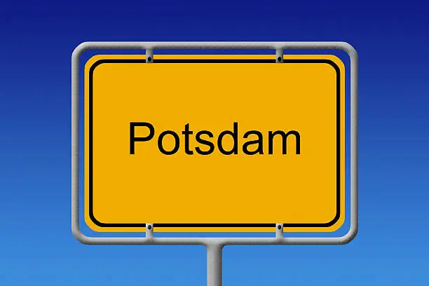 Illustration of a german city limit sign of the city of potsdam