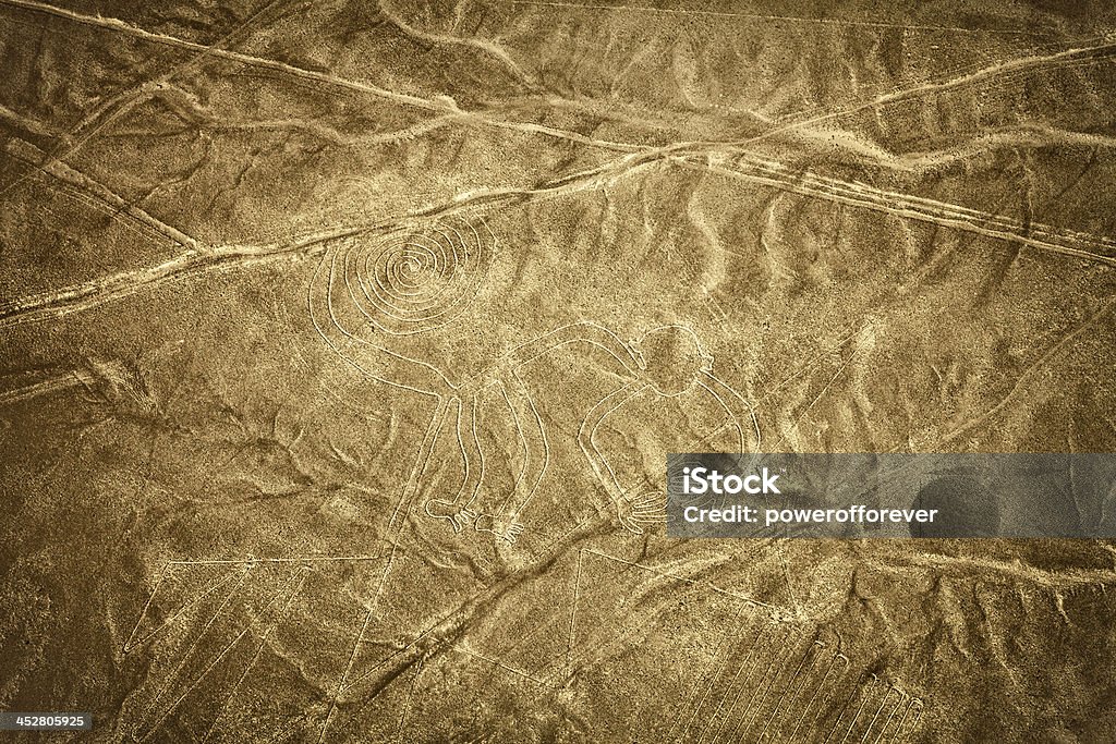 Linhas de Nazca-macaco - Foto de stock de Macaco royalty-free