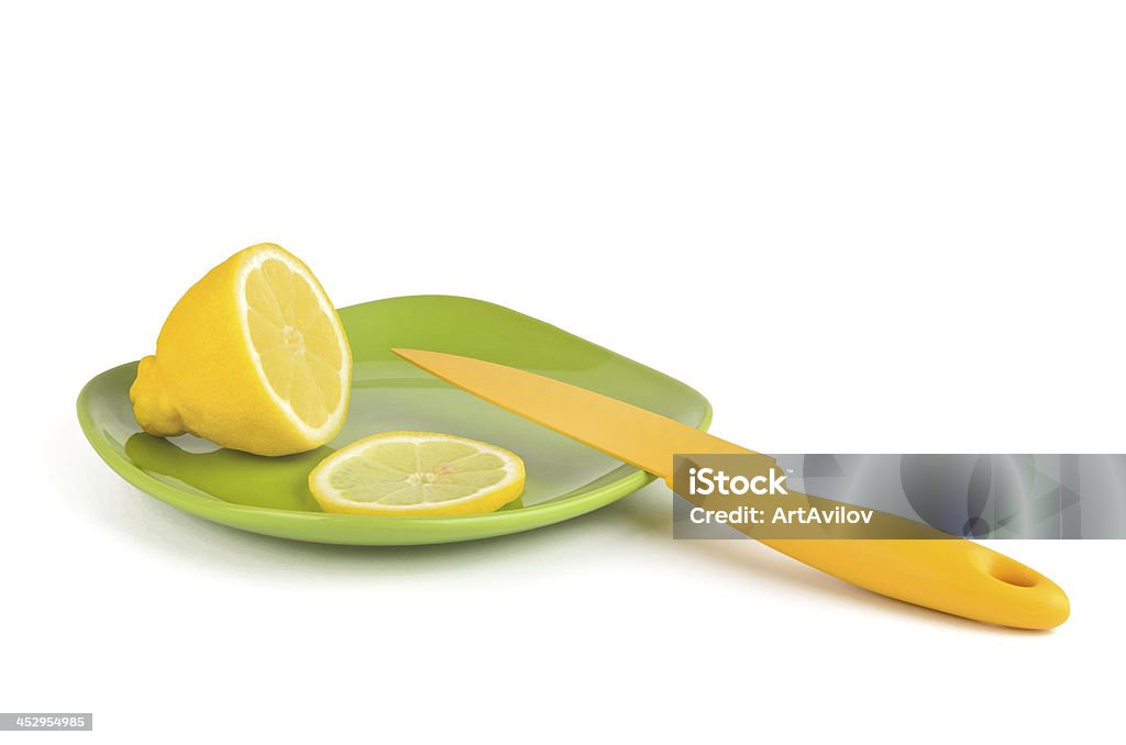 Amarelo limão e Faca - Royalty-free Alimentação Saudável Foto de stock