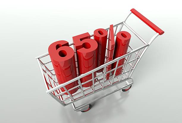 istock Shopping cart and sixty five percent discount 452955625