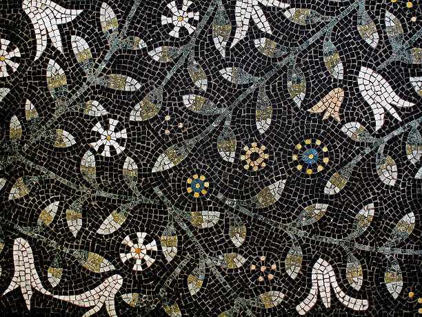 Floral Mosaic Pattern in Ravenna,Italy