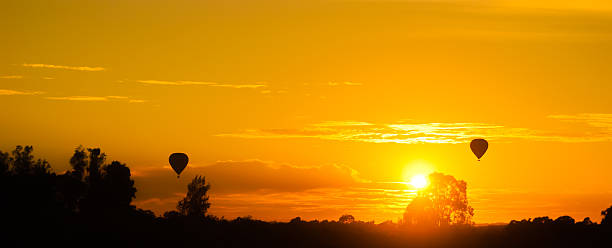 istock Sunset with hot-air balloons 452961147