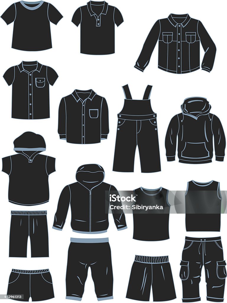 Kleidung für kleine Jungen - Lizenzfrei Jeansjacke Vektorgrafik