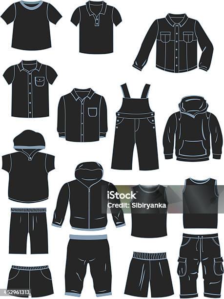 Kleidung Für Kleine Jungen Stock Vektor Art und mehr Bilder von Jeansjacke - Jeansjacke, Illustration, Weißer Hintergrund