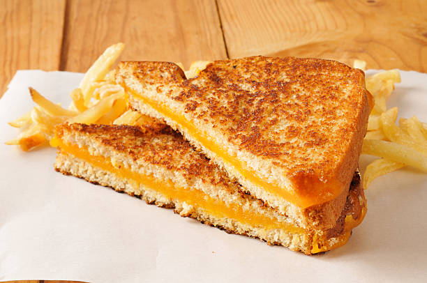 istock Grilled cheese sandwich with fries 452961775