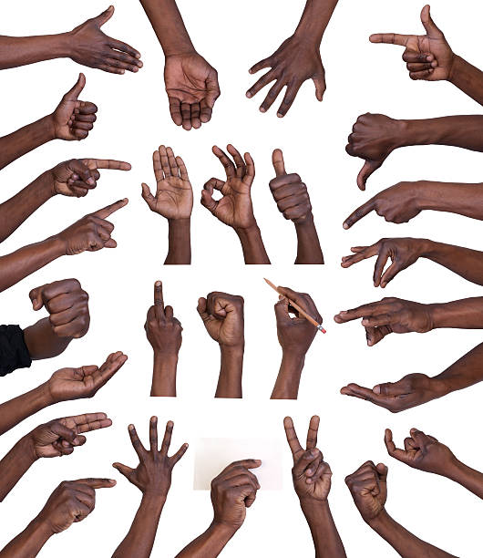 collection de gestes de la main - human finger human hand pointing isolated photos et images de collection