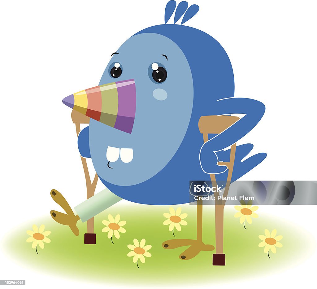 Blessé Blue Bird - clipart vectoriel de Blessure physique libre de droits