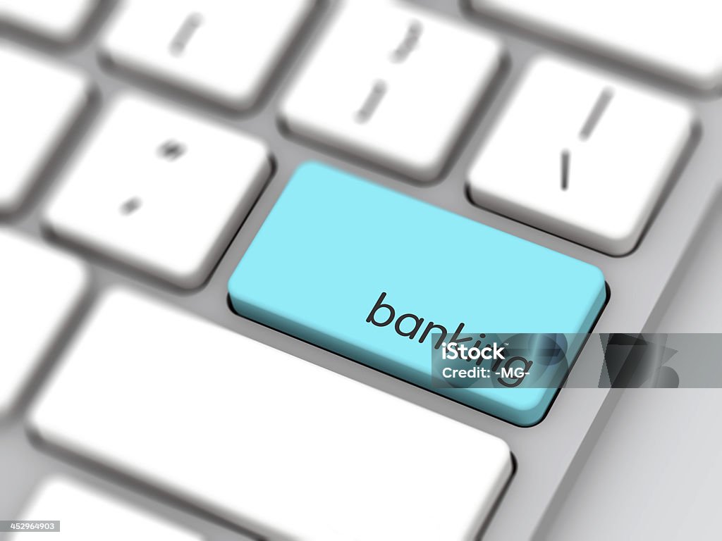 Banking Computer Keyboard : Banking Accessibility Stock Photo