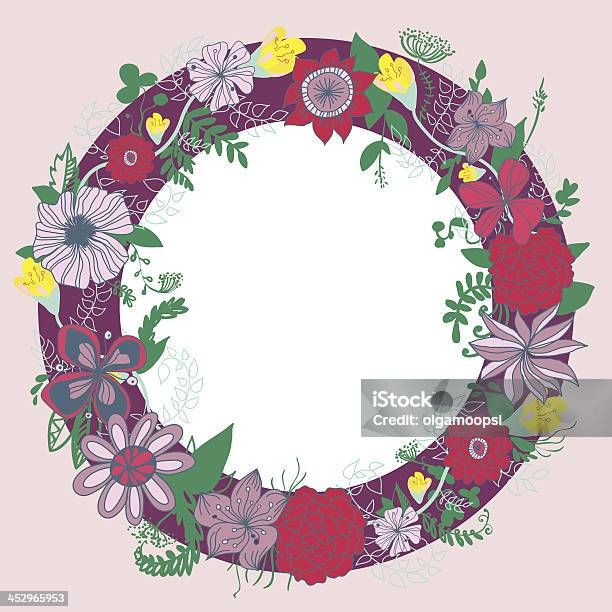 Abstrato Floral Coroa De Flores - Arte vetorial de stock e mais imagens de Abstrato - Abstrato, Artigo de Decoração, Boho