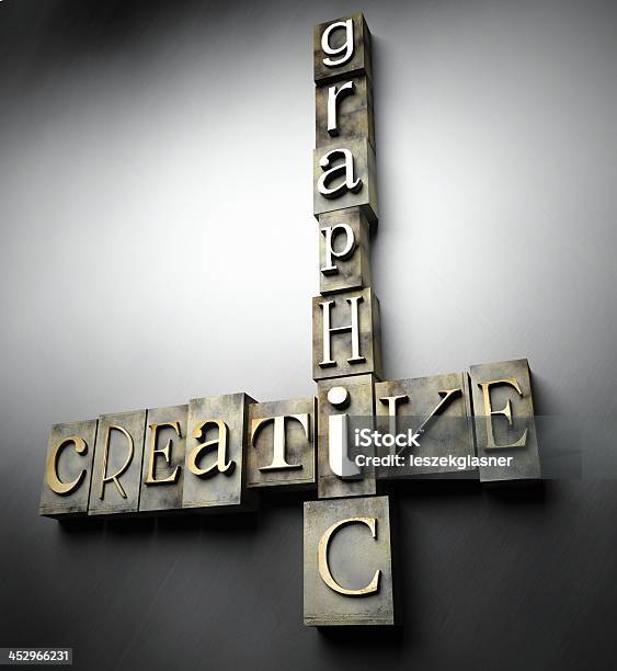 Creative Graphic Concept Vintage Letterpress Text Stock Photo - Download Image Now - Alphabet, Close-up, Computer Graphic