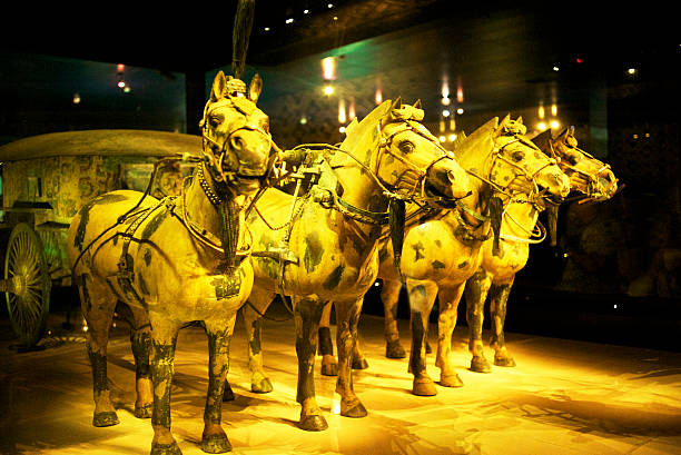 terakotowa armia - horse terracotta soldiers china terracotta zdjęcia i obrazy z banku zdjęć