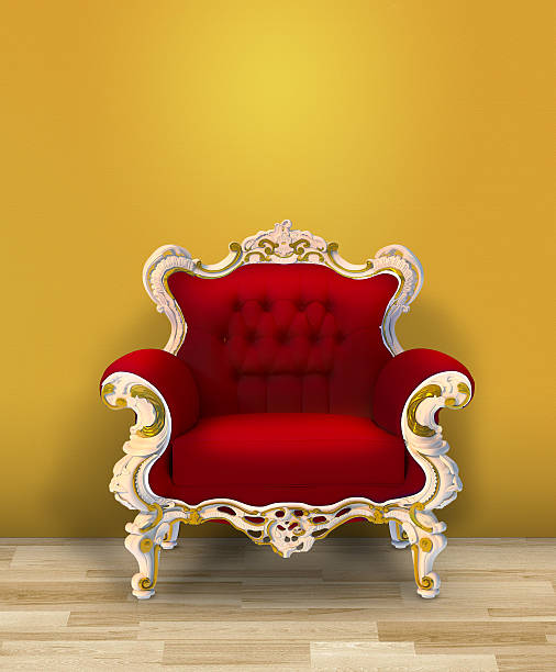 istock Red arbchair and yellow wall 452968523