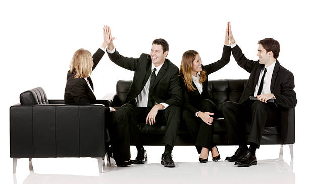 istock Business executives giving high five to each other 452969209