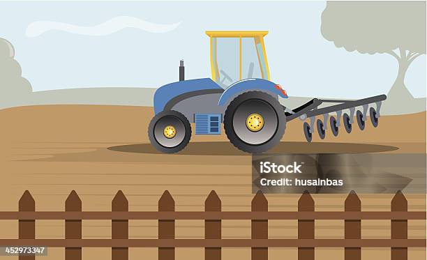 Campo Trattore Cammino Piuttosto Moderna - Immagini vettoriali stock e altre immagini di Agricoltura - Agricoltura, Albero, Ambientazione esterna