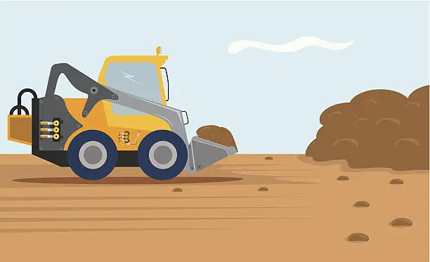 Vector illustration of heavy machines scenes