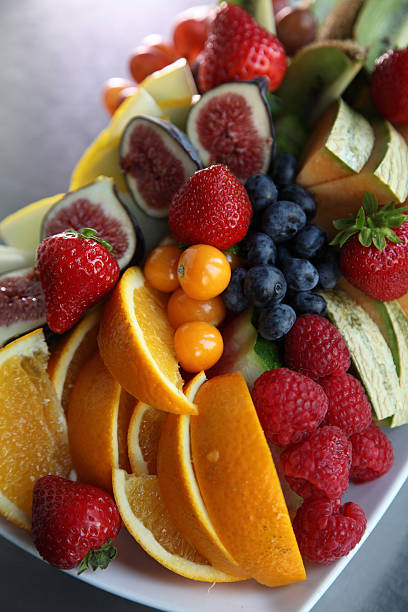 istock Selection of mixed sliced fruit 452973485