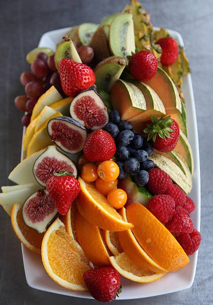 istock Selection of mixed sliced fruit 452973487