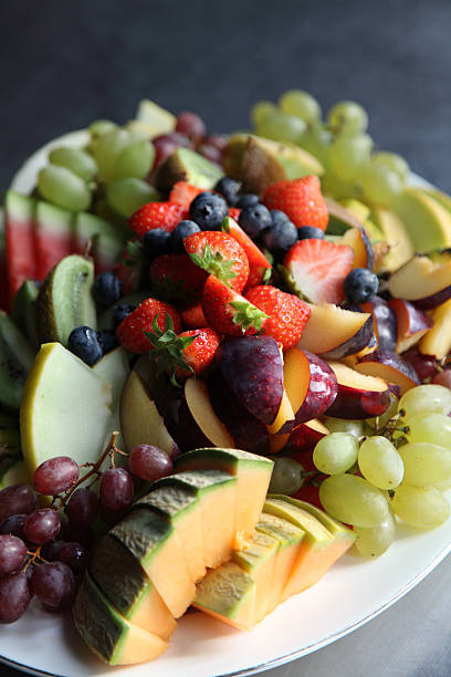 istock Selection of mixed sliced fruit 452973625